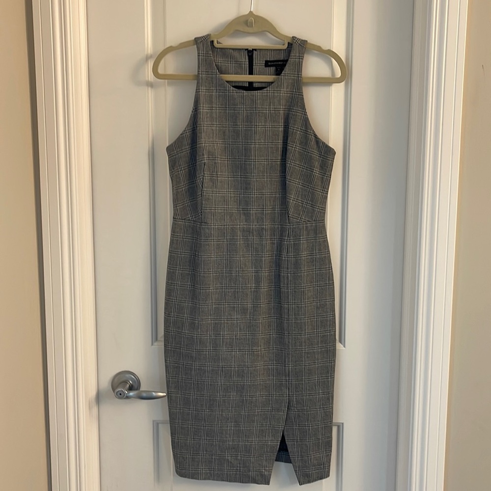 Banana Republic stretch plaid dress